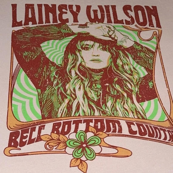 Lainey Wilson Official Merch Bell Bottom Country Short Sleeve Cotton Shirt - Picture 1 of 10